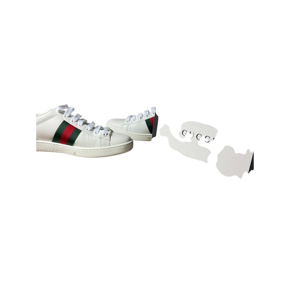Gucci Ace Bee Sneakers White Leather Web Stripe – Mismatched Sizes 8 / 8.5 NEW - Picture 7 of 8